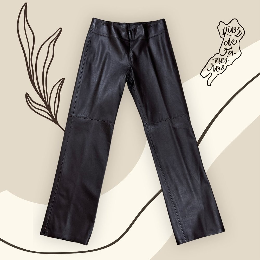NEW Pascale Vuylsteke Leather Brown Pants